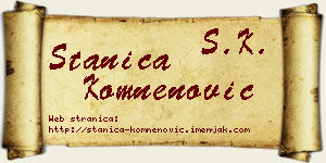 Stanica Komnenović vizit kartica